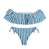 Striped Sexy Two-Piece Bikini: Women's Triangle Bandeau Swimwear