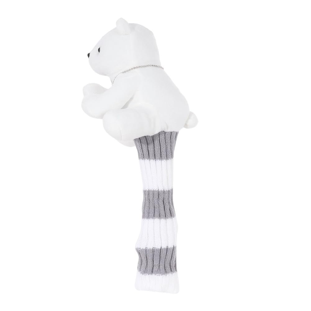 Callaway AM BEAR UT WHT SS 23 Headcover (for UT Clubs, with Club Number Tag and Interchangeable Club Numbers (3, 4, 5, 6, 7)) White, Women's