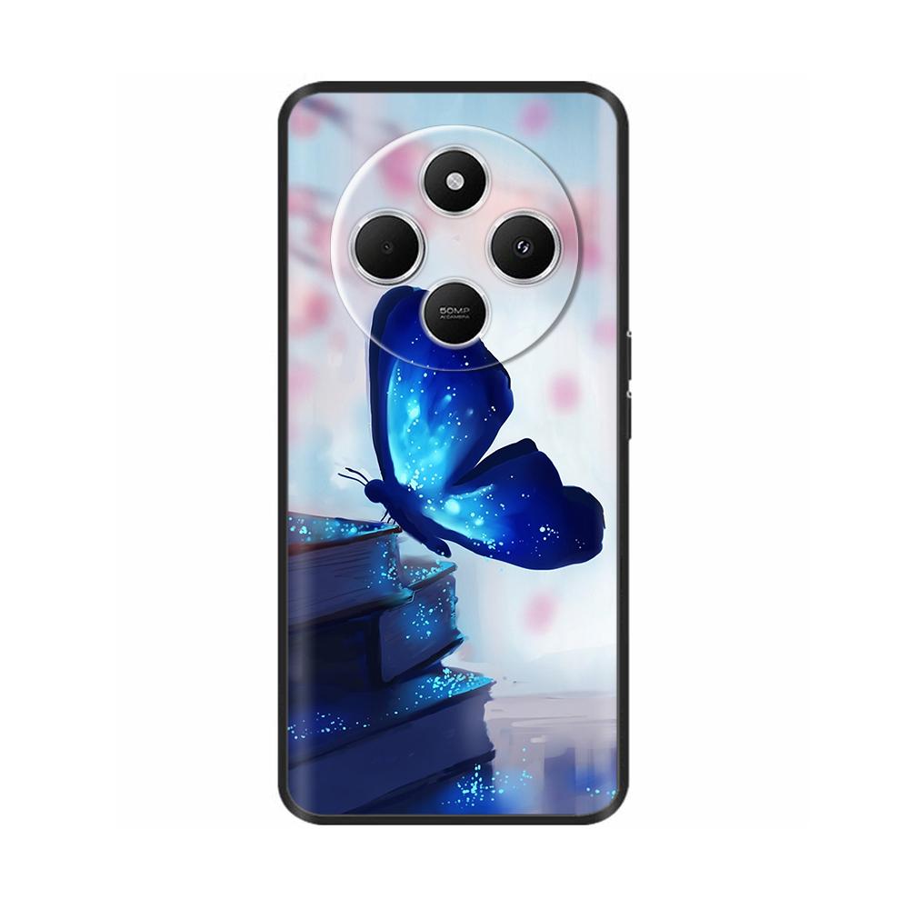 Luxury Painted Case For Redmi 14R 5G Soft Black Silicone Bumper Back Cover for Xiaomi Redmi 14R 14C Cases Funda Shockproof Shell