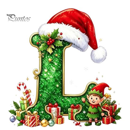 Santa Hat Letter Tree Pendant 26 Alphabet Christmas Ornament, Personalized Letters Acrylic Hanging Decoration with Festive Elf Pattern Initial