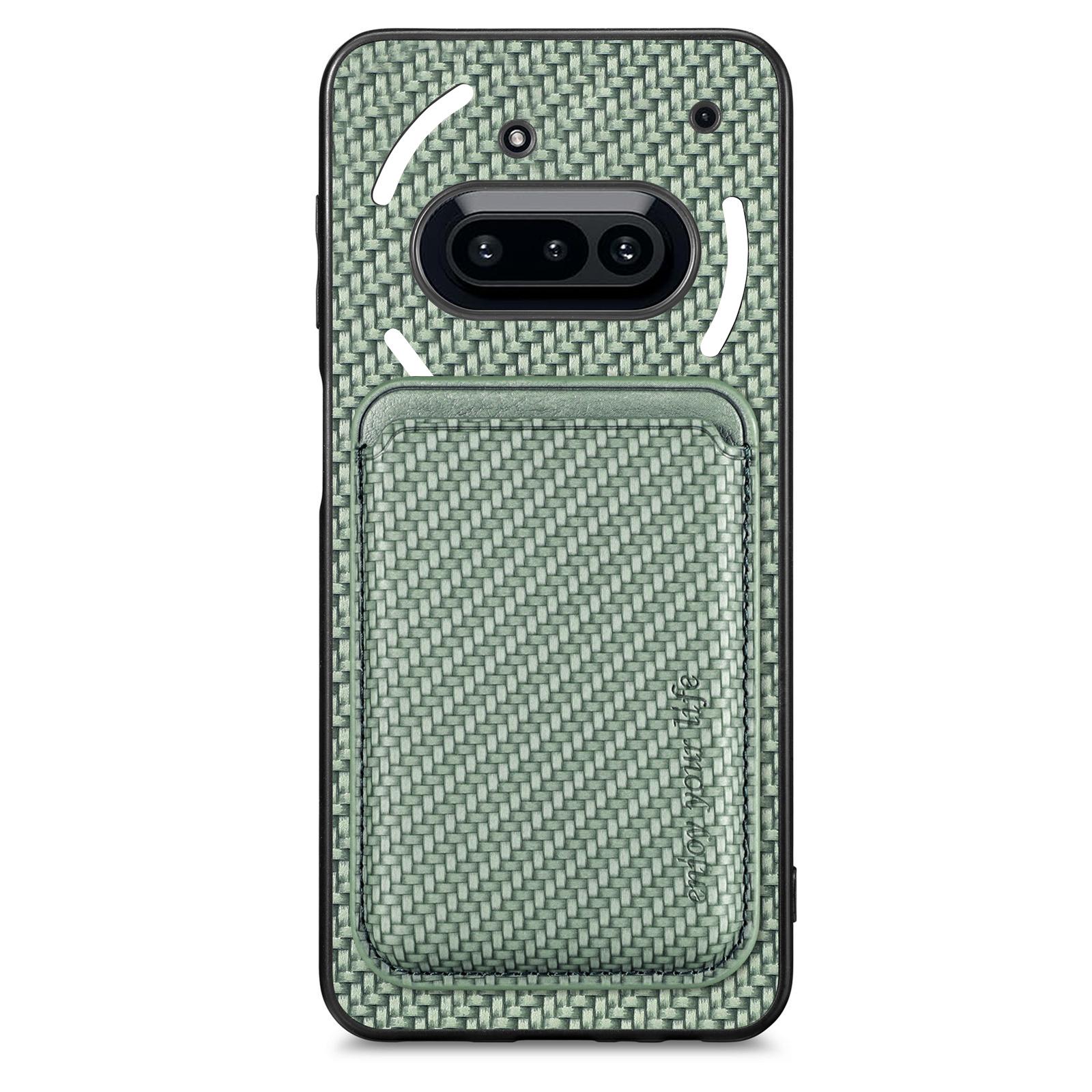 

For Nothing Phone (3a) Case Magnetic Detachable Card Holder Phone Back Cover Green