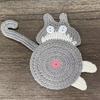 Funny Crochet Coaster Non-slip Mug Rug Cute Cat Butt Coast  Home Supplies