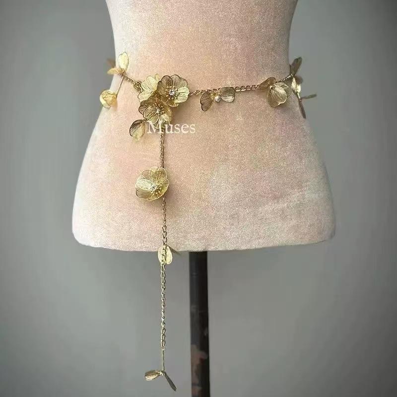 Taillenkette Kollektion~ Halskette mehrlagige Perlen-Taillenkette Brustkette Hofessen Schulterkette leichter Luxus Bein Kette einzigartiges Halsband