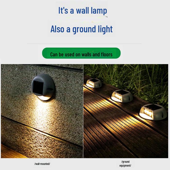 Waterproof Solar Outdoor Stairway Step Lights - Hole-Free Square Design