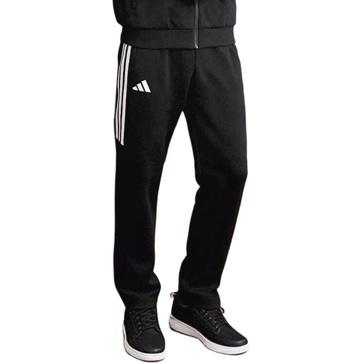 adidas Taekwondo Series Logo Side Stripe Elastic Retro Three Stripes Straight Leg Long Pants Knitted Sports Pants Unisex Bottoms TR411TK-BW