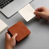 Note Box 180 Sheets Holder with Lid Cover Imitation Leather Sticky Notes Dispenser Grooves Rounded Corners Waterproof Memo Holder