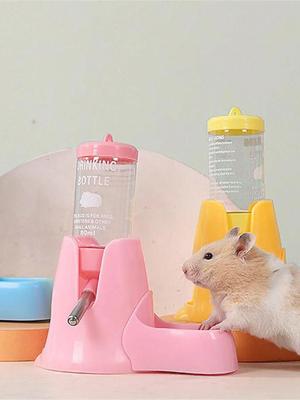 Hamster Wasserspender Kleintier Automatischer Spender Trinkwasserflasche Schalen Napf mit Futterbehälter für Meerschweinchen Ratte