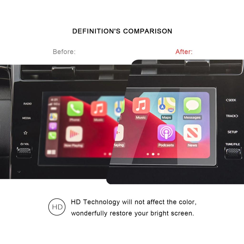2PCS PET Film For  2022 Tucson NX4 8 Inch Low Match Car Navigation Touch Center Screen Protector Auto Interior