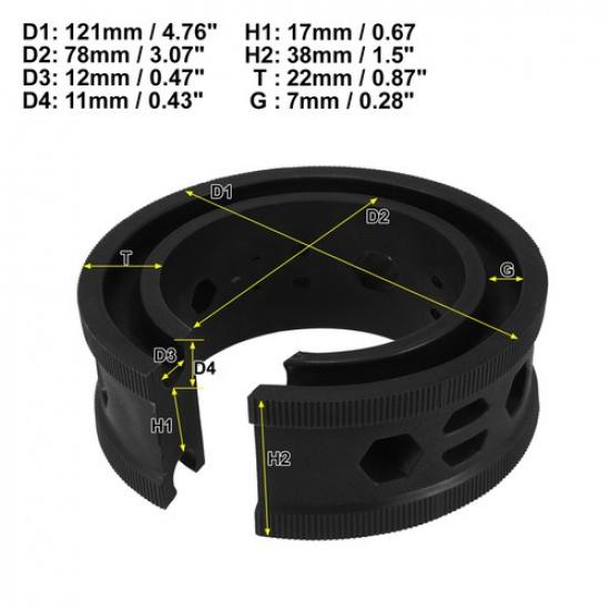 TWO Black Car Coil Spring Rubber Buffer Universal E Type For Ford For Chevy