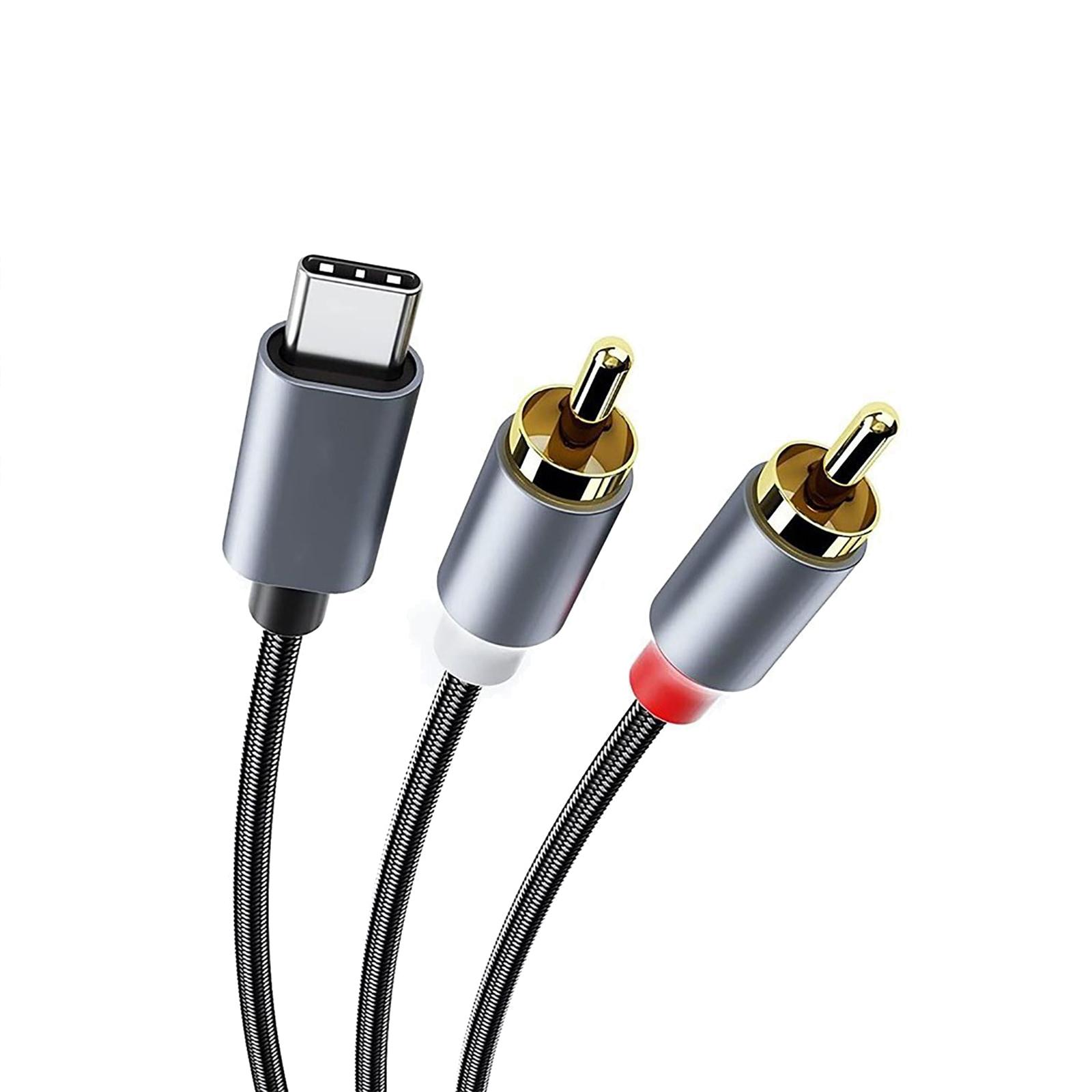 

Аудиокабель USB Type C - Dual RCA, стереопередача звука, позолоченные разъемы, шнур, провод для микшерных пультов 2M