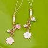 Short Style Mobile Phone Case Keychain Sakura Flower Phone Lanyard Mobile Phone Lanyard  Car Key