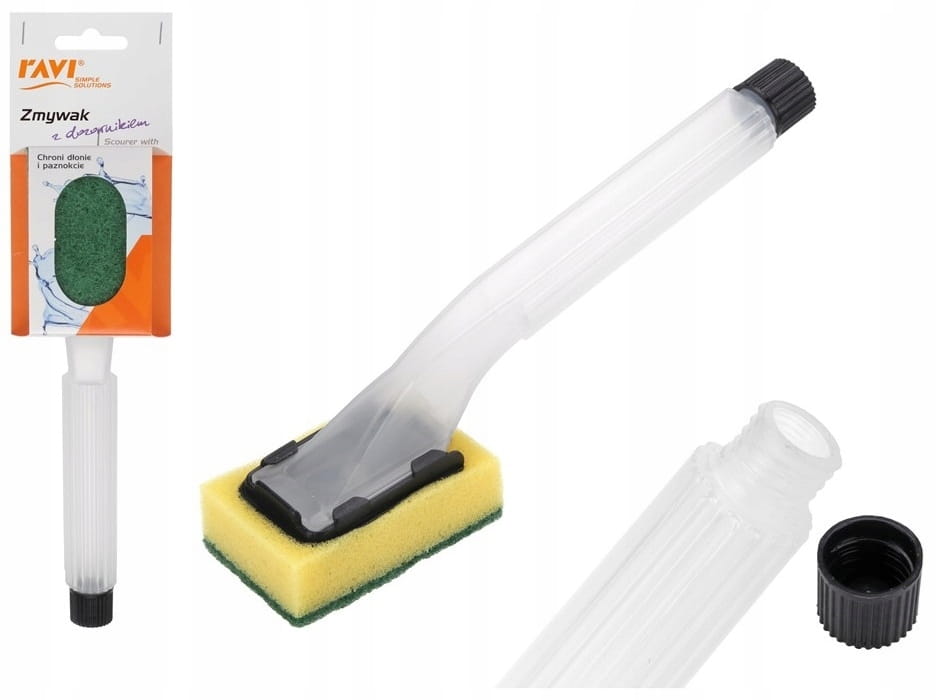 Kitchen Sponge with Dishwashing Liquid Dispenser with Handle