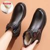 Winter mother cotton shoes winter velvet warm soft leather thick fur middle elderly women's shoes soft sole non-slip grandma short boots