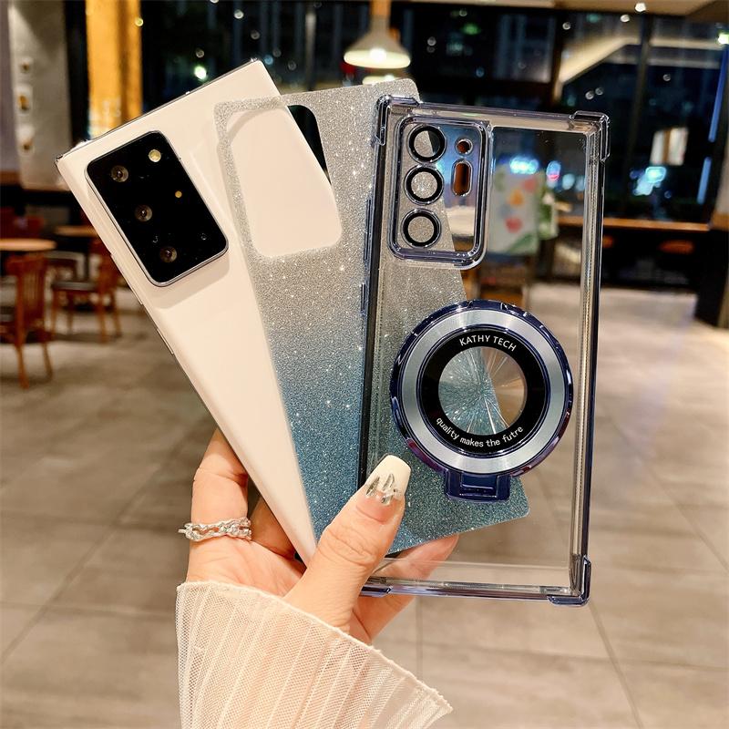 Reno13f Luxe Gradatie Plating Houder Case Voor Oppo Reno13 F Fs Reno 13 13f 13fs Schokbestendig Siliconen Standaard Cover Reno13fs 5g