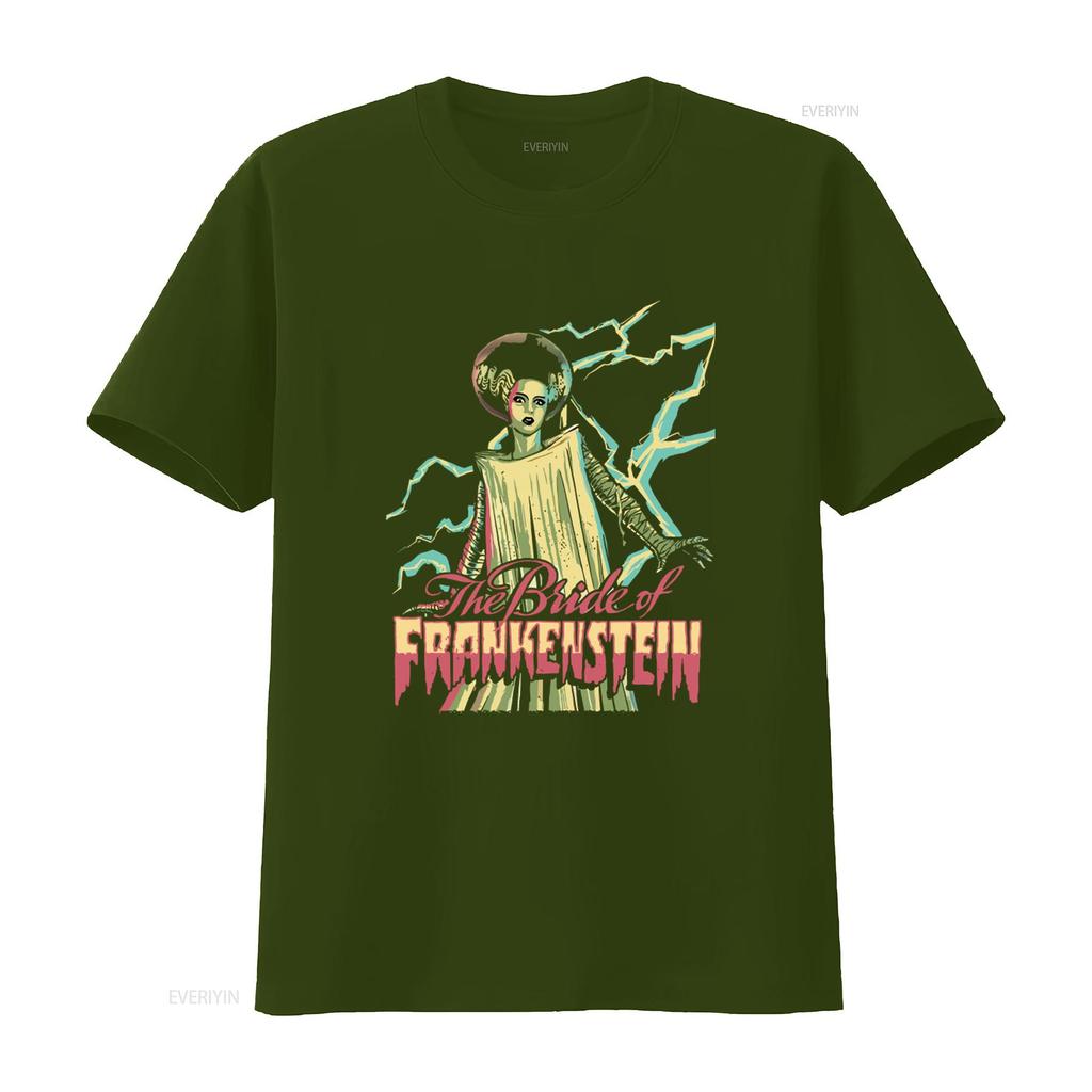 Universal Monsters Frankenstein Bright Bride Black Adult T Shirt Classic Horror Movie Design vintage Washed Soft Comfortable