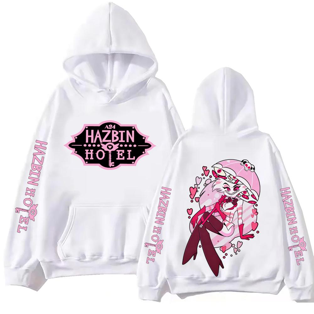Hot Movie Hazbin Hotel Angel Dust Hoodie Man Woman Harajuku Long Sleeve Pullover Tops Sweatshirt Gift