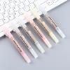 6/5Colors/box Double Headed Highlighter Pen Collection Fluorescent Markers Highlighters Pens Art Marker Japanese Charming Kawaii Stationery