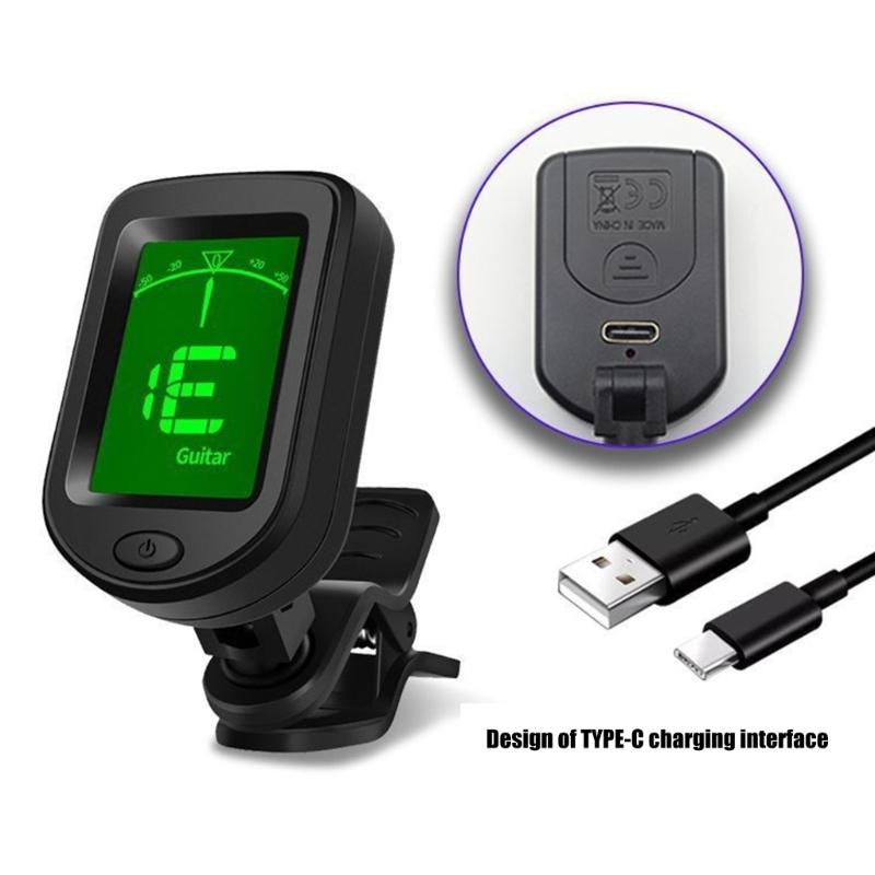 Guitar Tuner Clip On, Digital Electric Tuner with LCD Display, Guitar Metronome