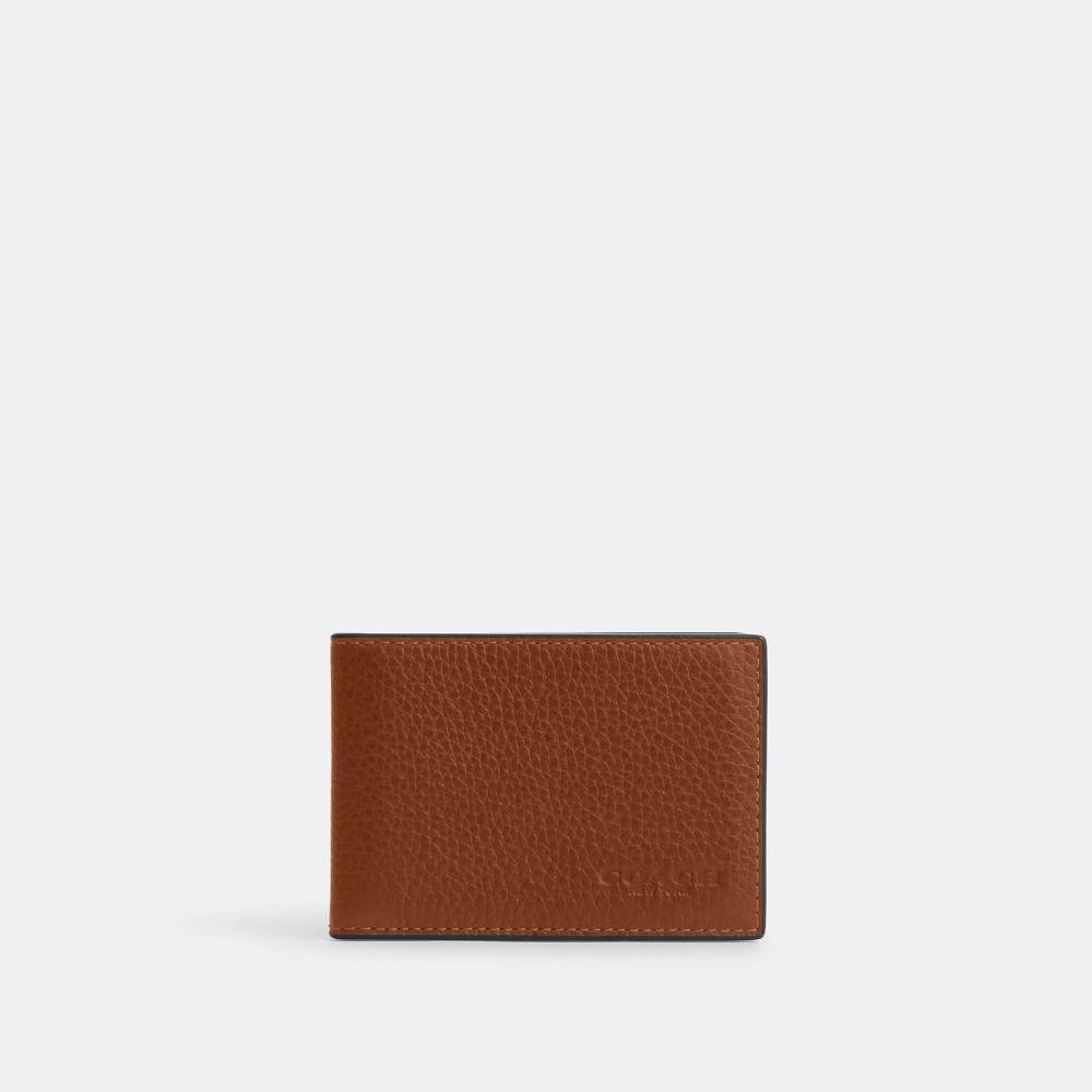 Coach Compact Billfold Wallet Saddle