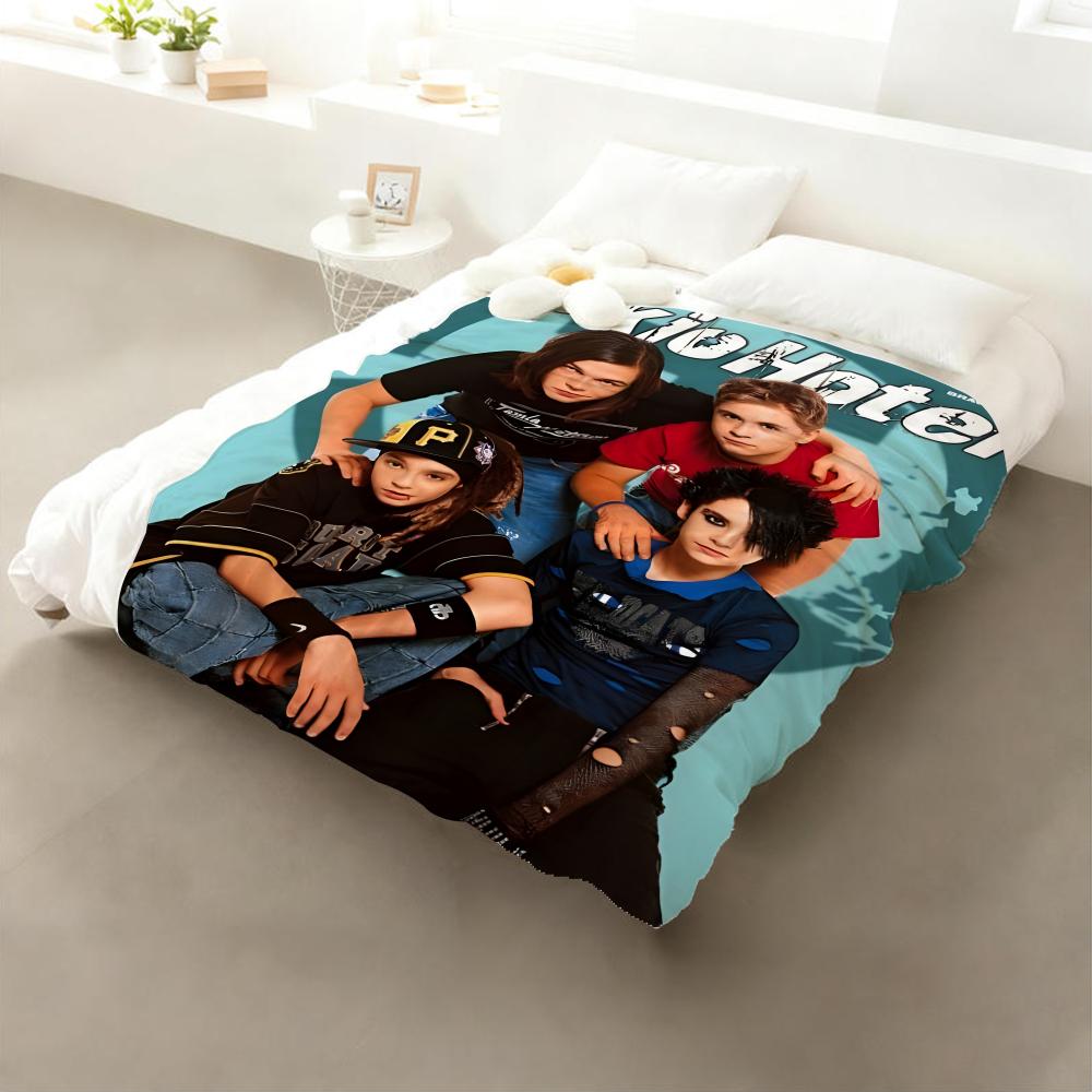 Metal Rock Band Tokio Hotel Throw Cozy Soft Flannel Throw Lightweight Skin-Friendly For Sofa Bed Office & Travel 75cmx90cm