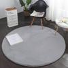 Plush Faux Rabbit Fur Solid Color Round Carpet – Cozy Fluffy Floor Mat for Bedroom, Chair, or Vanity
