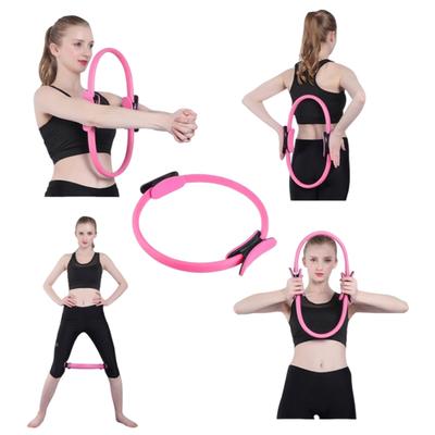 Pilates Ring Fitnessring mit rutschfesten Griffen Flexibles Widerstands-Trainingsgerät Tragbar für Oberschenkel Bauchmuskeln und Beine