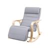 SONGMICS LYY41G Rocking Recliner Chair 5-Way Adjustable Calf Support Load 150 Kg Grey, Wood, Hellgrau, 67 X 125 X 91 Cm