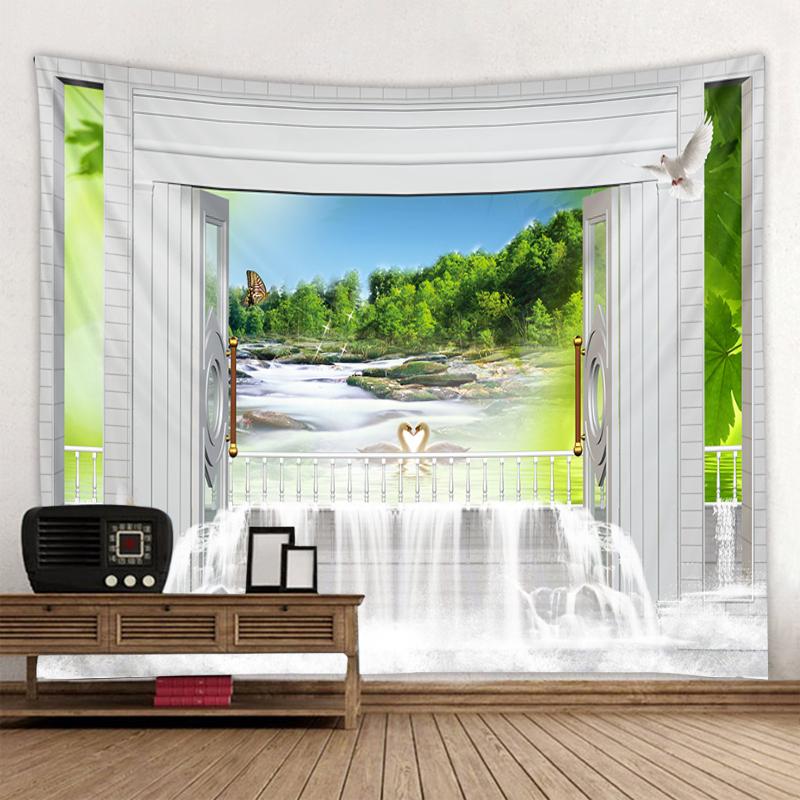 Bohemian Decor Wall Hanging Window Scenery Landscape Decor Tapestry Bedroom Background Wall Decor Tapestry
