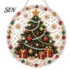 Christmas Tree Ornaments Acrylic Hanging Ornament, Faux Pearl Art DIY Painting Holiday Gift Ideas Suncatcher, 20cm Glowing Window Decor for