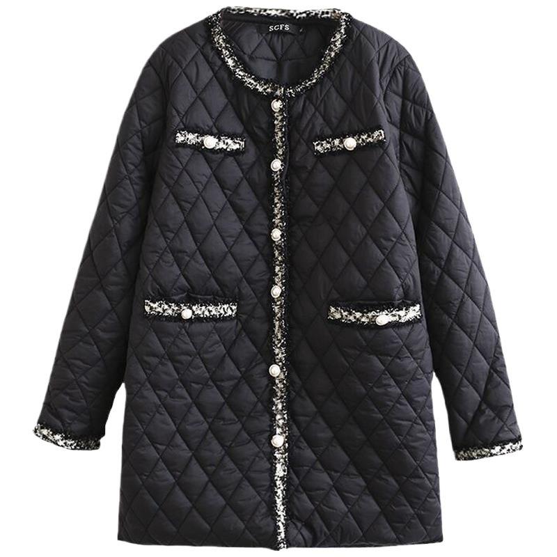 cotton-padded women's medium and long loose cotton-padded clothes, new fat sister large-size women's jackets, autumn and winter