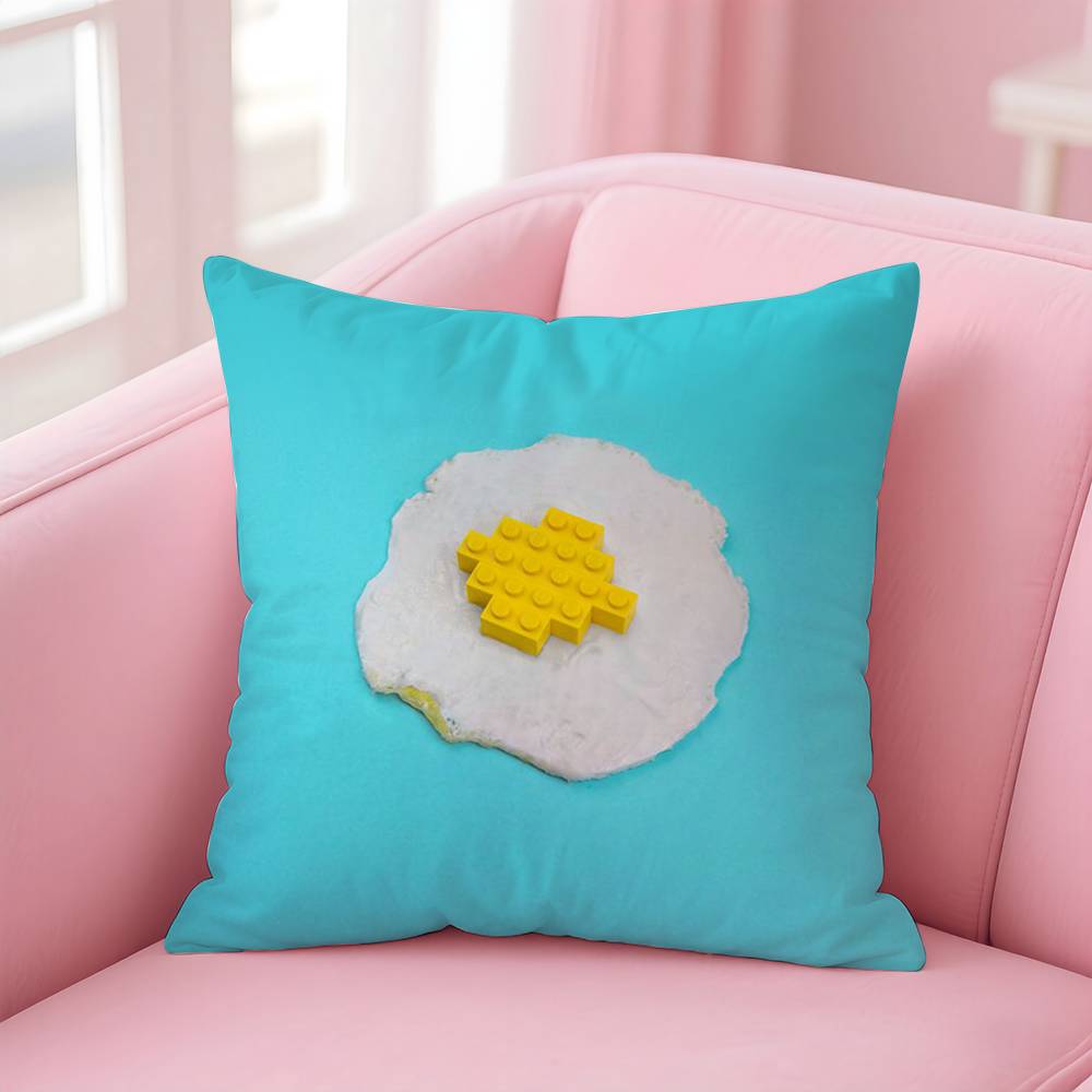 Creative Food Fruit Print Pillow Case Anti-dustmite Pillow Invisible Zipper Silky Short Plush Sofa Cushion Cover