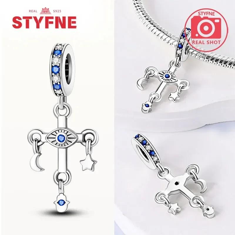 Copper Charms Religion Heart Lucky Eye Cross Beads Fit Originalbracelet For Women Fine Jewelry Gift