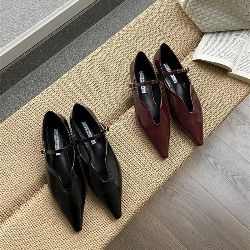 Bailamos 2025 Ladies Women Flat Shoes Fashion Brand Buckle Women Elegant Laofer Shoes Flat Heel Slip On Dress Ballerinas Shoes