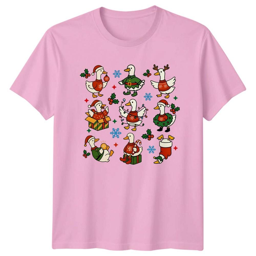 Christmas Ducks Festive Holidays Unisexs TShirt Unisexs Tee Cartoon Graphic Apparel