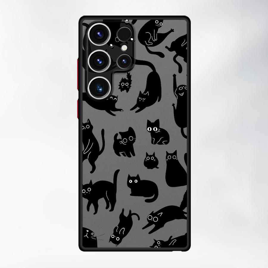 Case for Samsung Galaxy Note 20 Ultra 10+ S25 Ultra S23 FE S24 Plus S20 FE S22 S21 S26 Funda Back Phone Cover Cute Cartoon Cat