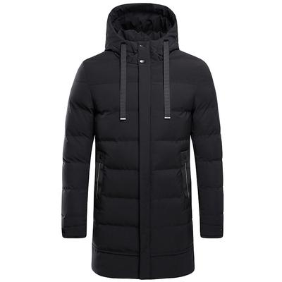 Men's Winter Fashion Medium Length Hoodie Thickened Cotton Padded Jacket Coat