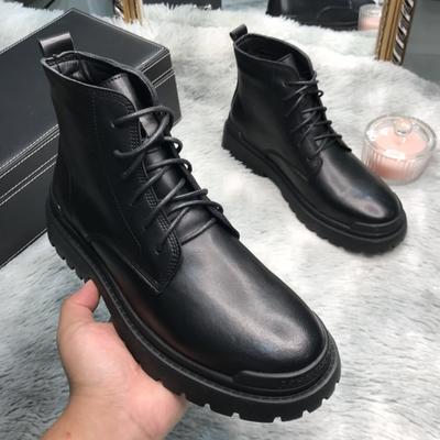 Botas Martin Masculinas Estilo Britânico Botas de Ferramenta Cano Alto 6 Furos Sola Grossa Botas de Treino de Combate Botas Masculinas Masculinas M07