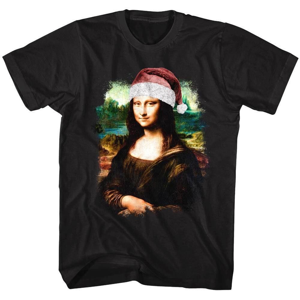 Mona Lisa at Christmas Men T Shirt XXXL