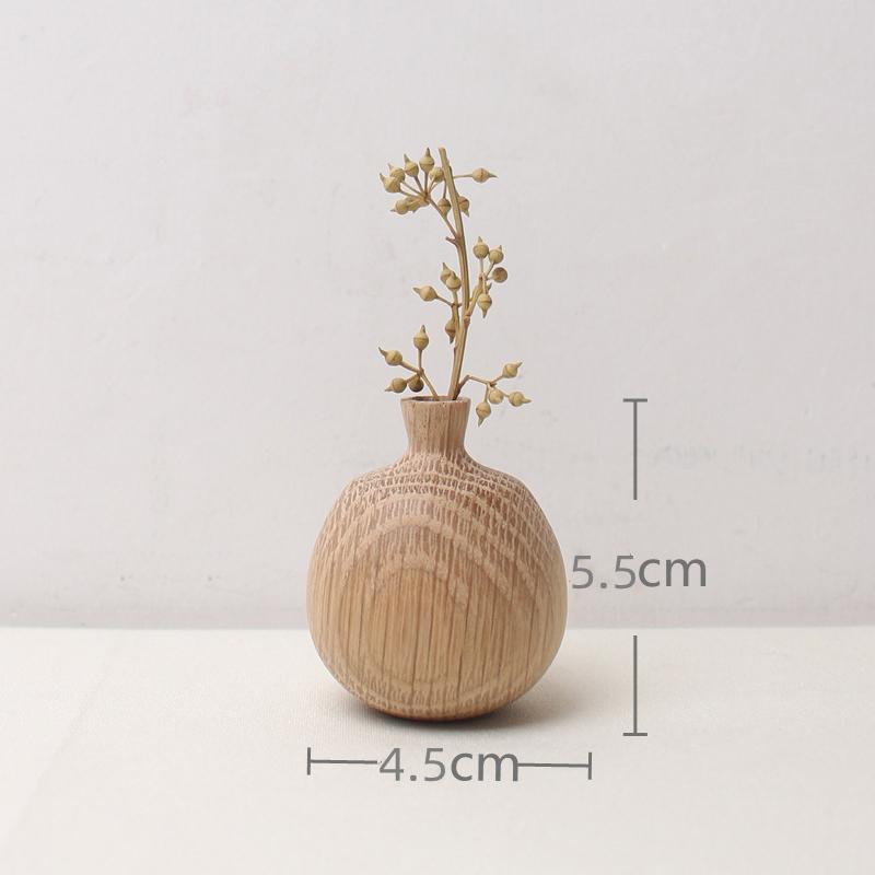 Minimalismus Holzvase für Pflanzen Retro Natürlich Massivholz Blumenvase Heim Büro Tisch Kunstvasen Arrangement Blumentopf