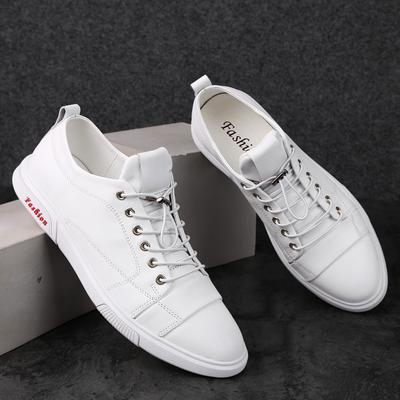 Luxury Genuine Leather Men Casual Shoes Classic Male Lace-Up Outdoor Flats Korean Style Simple Footwear New Men Sneakers