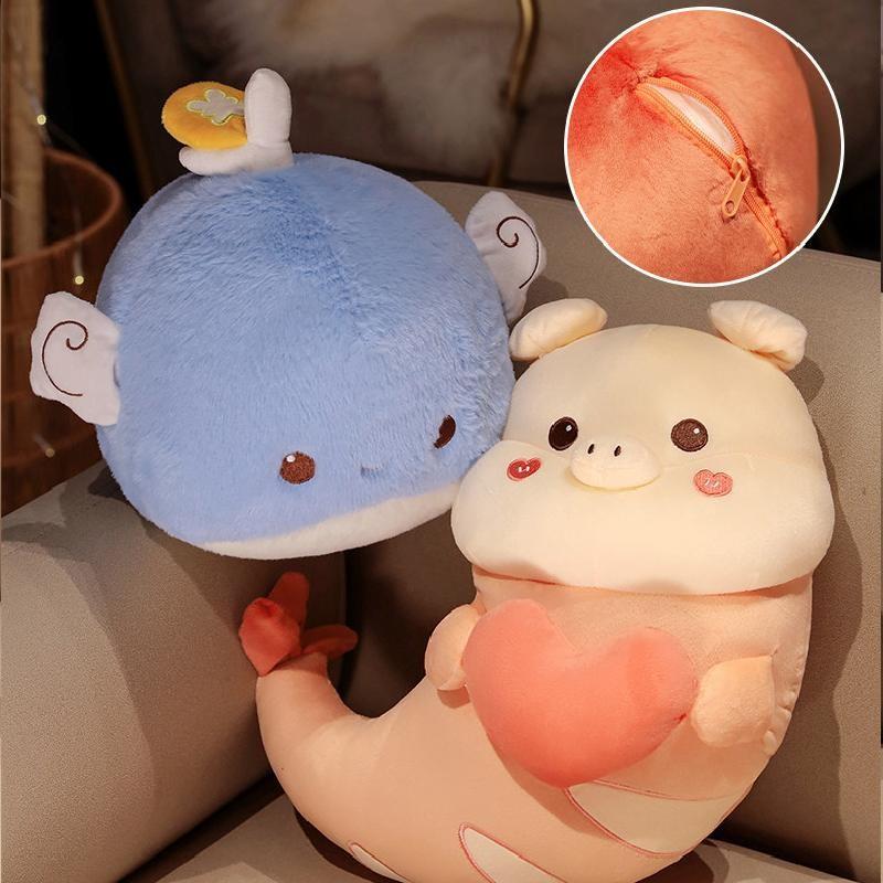 Delightfully Funny Shrimp And Pig Heart Plush Toy With Custom Design For Creative Collectors
