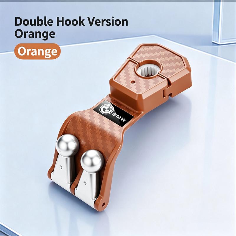 Adjustable Seat Back Hanger Hooks with Emblem, Multifunction Storage Organizer Fit for BMW M X1 X3 X5 E46 E90 F30 F10 E60 Car De N111