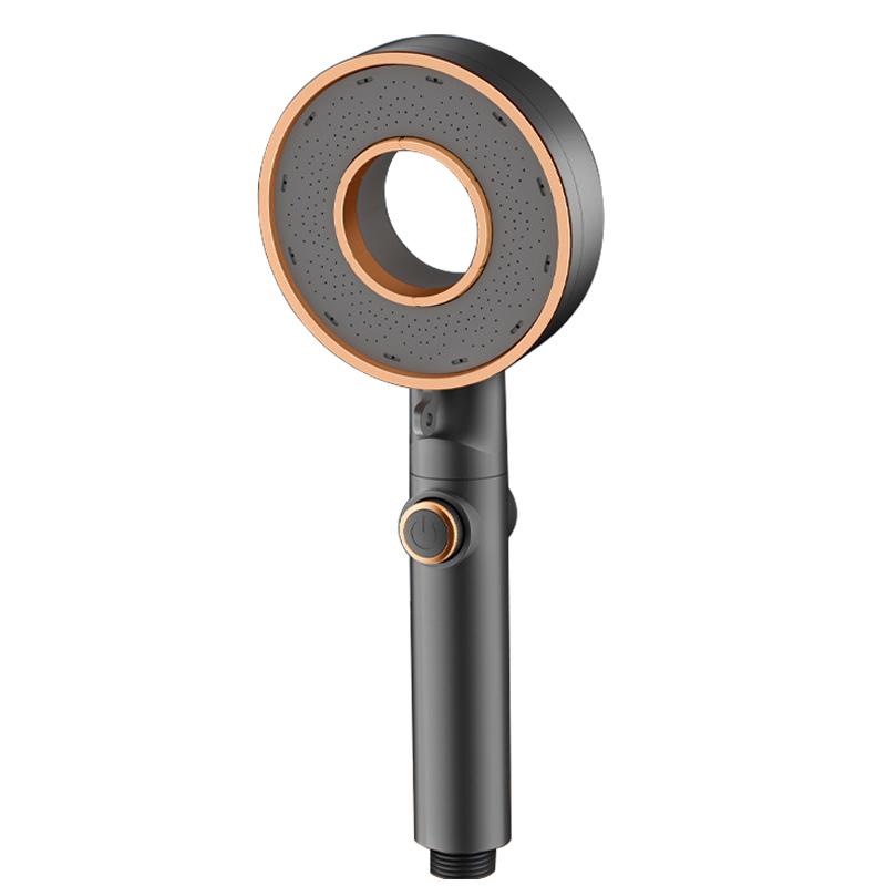 

Home Handheld Hollow Shower Nozzle Three-speed Booster Bathroom Shower Set Filter One-button Water Stop серый