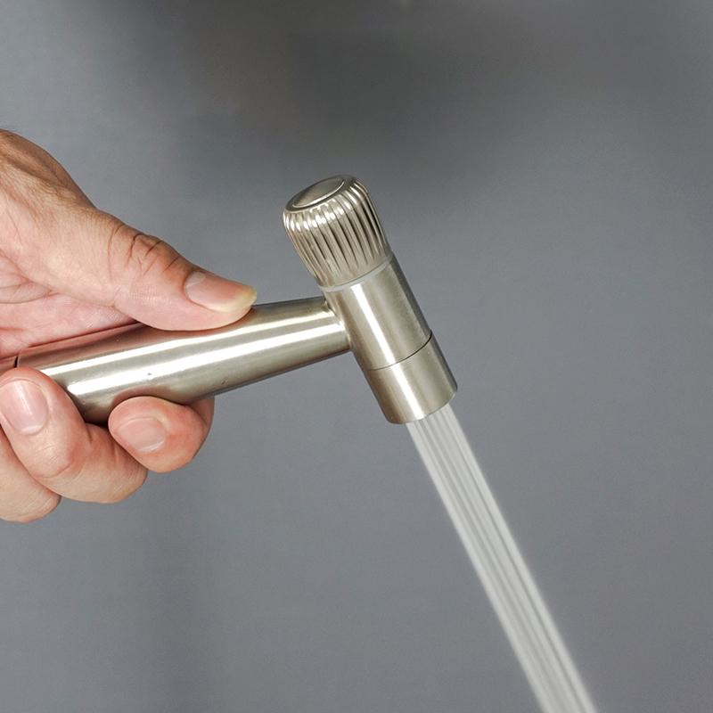 Stainless Steel Brushed Handheld Toilet Bidet Sprayer Kit Hand Bidet Shattaf for Bathroom Hand Shower Sprayer Head Self Cleaning