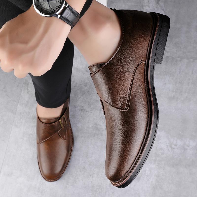 Fashion Brand Leather Footwear Slip on Office Man Casual Shoes Fashion Hasp Business Wedding Party Men Dress Shoes Driving Loafers Shoes