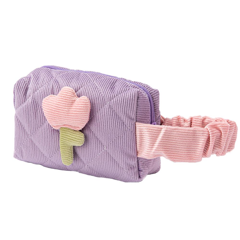 

1pcs Solid Color Flower Makeup Bag Set Zipper Large Soft Corduroy Cosmetic Bag Female Travel Make Up Beauty Case Set