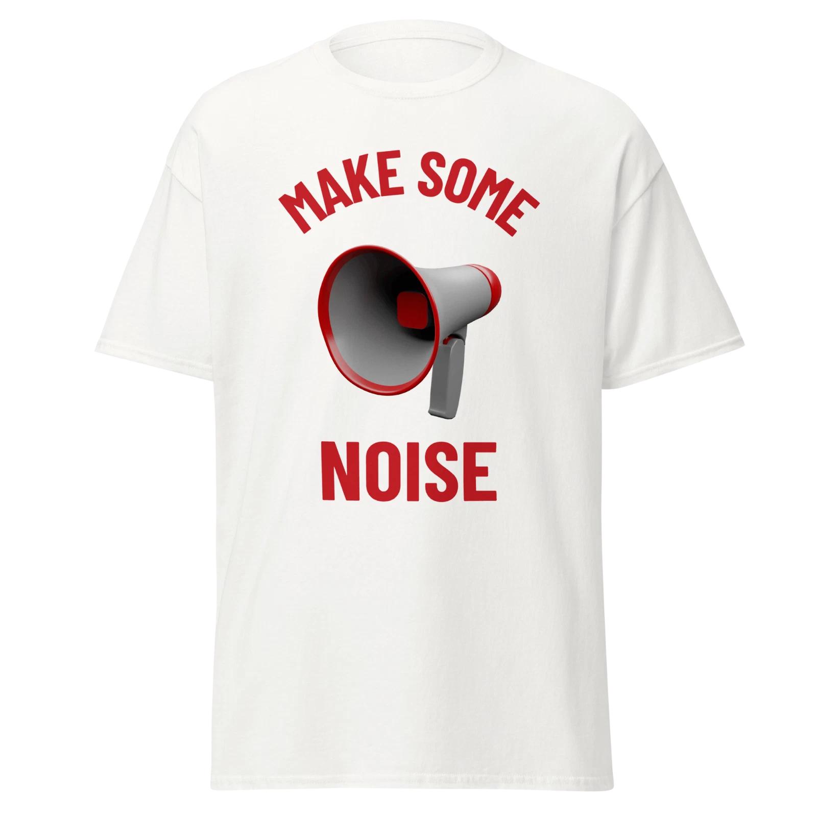 Make Some Noise Mens Classic T Shirt with 3D Megaphone Graphic Soft Cotton Tee L