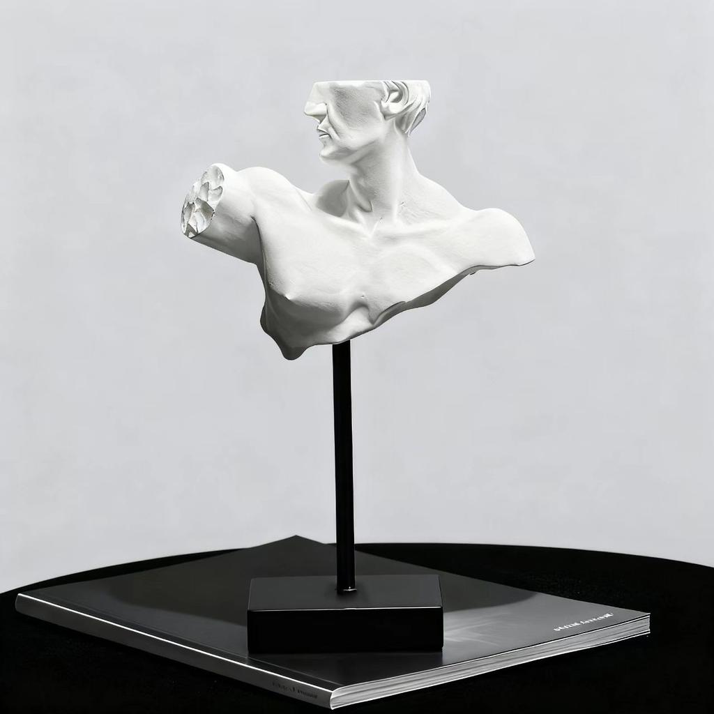 Resin Handicrafts Half-length Figurine David Sculpture Realistic Portrait Decorative Figurines Home Decoration Accessories