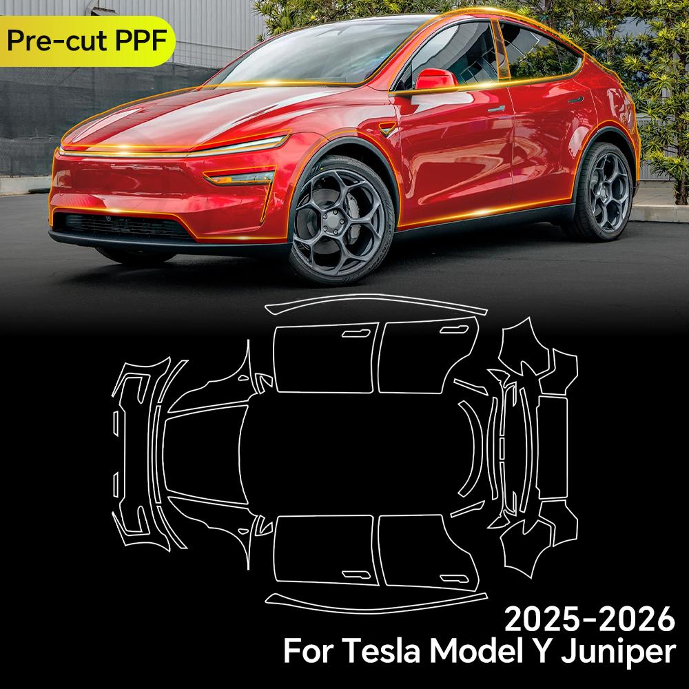 Matte Clear TPU Paint Protection Film For Tesla Model Y Juniper 2025 2026 Car Body Clear Bra Pre-cut PPF Anti-Scratch Resistant B7