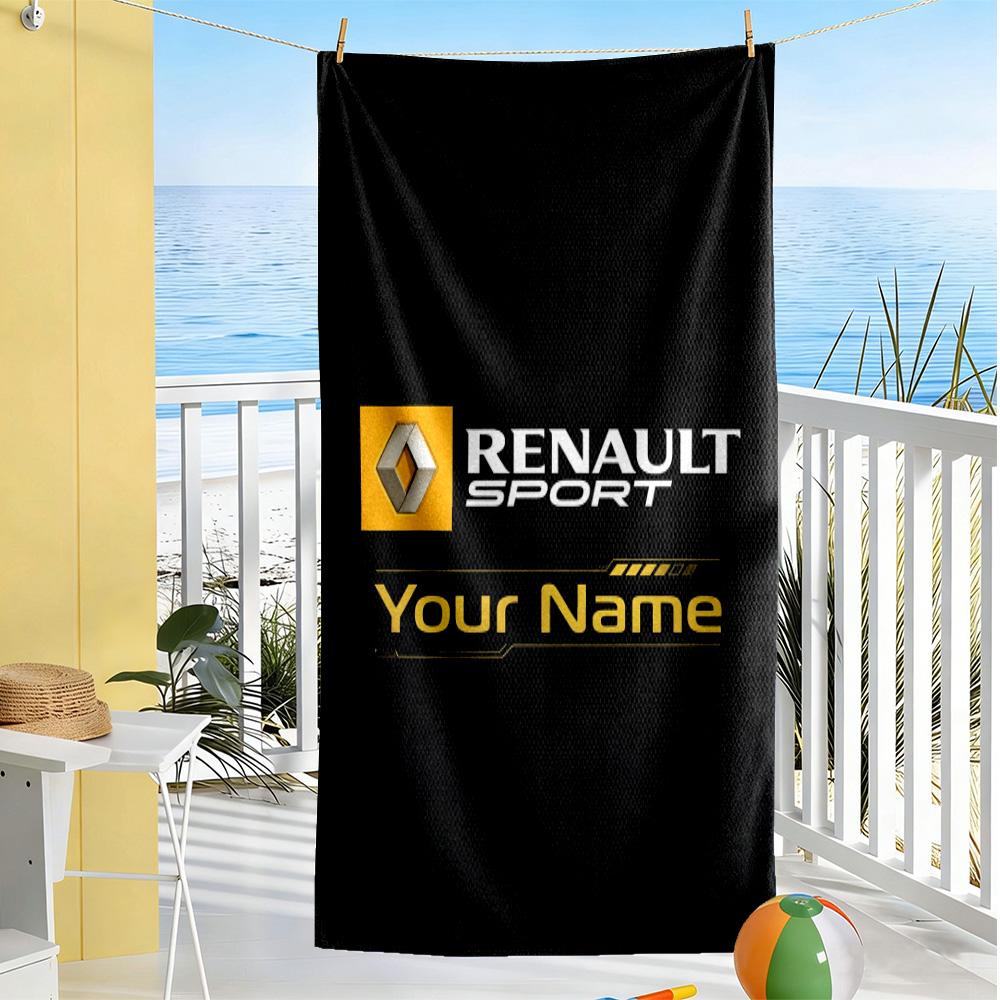 Renault Personalisierbares Namens-Strandtuch Hohe Saugfähigkeit & Schnelltrocknend Perfekt für Reisen, Yoga, Camping und Schwimmen